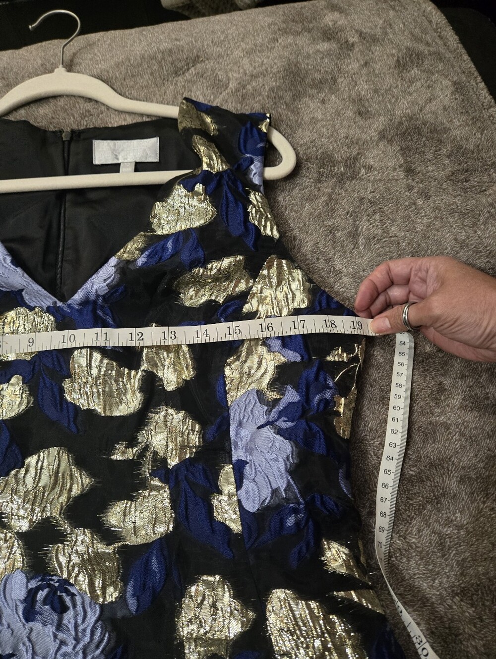 Badgley Mischka Black, Blue And Gold Fit And Flare - Picture 5 of 7